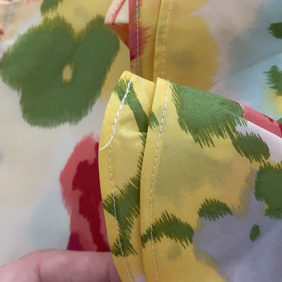 J. Crew Sleeveless Watercolor Ruffle Top 2 GUC - Picture 5 of 6